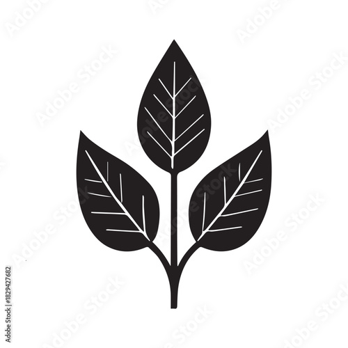 Modern Tech-Inspired Monochrome Pharmacy Botanical Icon