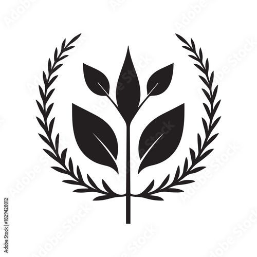 Bold Monochrome Pharmacy Logo with Clear Botanical Identity