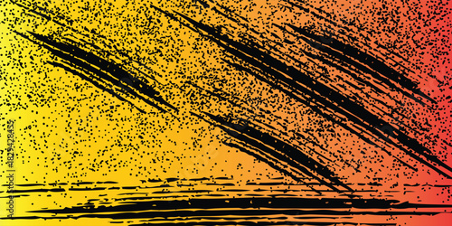  orange black brush pattern wrap car sticker banner abstract sporty lines black orange grunge brush color combination. illustration eps10.