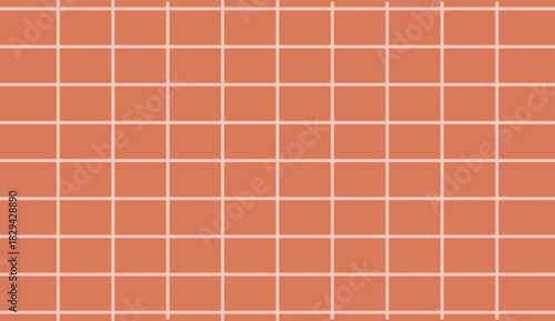 Seamless Terracotta Square Grid Pattern Simple Abstract Background Modern Tile Texture Minimalist Wallpaper Design