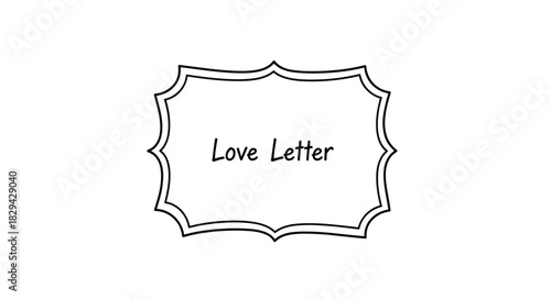 Elegant outline frame with decorative edges enclosing the classic handwritten text "Love Letter" on a clean background.
