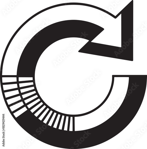 Dynamic Recycle Arrow Circle Vector Graphic for Sustainability on Transparent Field