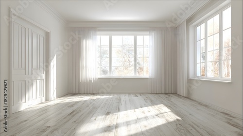 Wallpaper Mural Clean daylight hall interior blank wall warm laminate flooring fresh brightness Torontodigital.ca