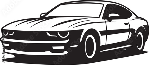 Muscle Car Vector Illustration, Isolated on Transparent Background for Automotive Design
