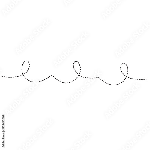 Elegant dotted swirl line adds sophistication to wedding cards, branding, or luxury product packaging with refined flair