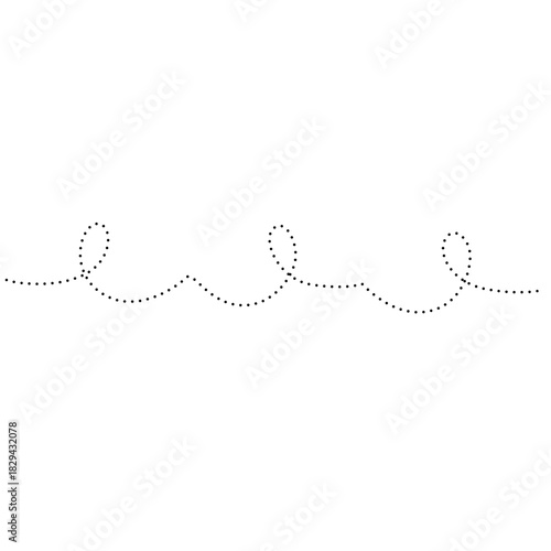 Elegant dotted curly line adds charm to invitations, cards, or web designs with soft artistic flair