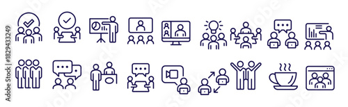 business meeting icons vector design 