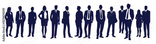  business people silhouette set business man and woman