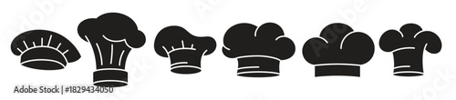 chef hat icons set
