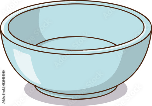 vector illustration of an empty soup bowl