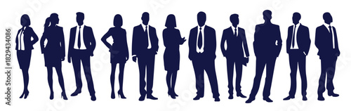 business people silhouette set business man and woman