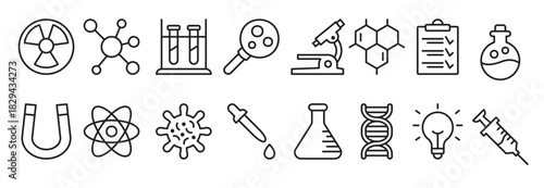 chemistry lab icon set contains such icons as experiment