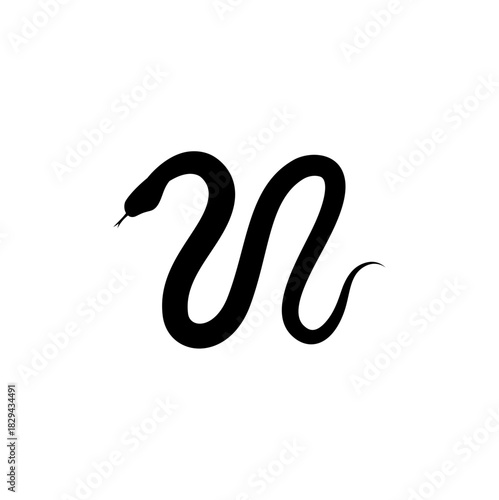 Snake silhouette vector icon