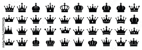 collection of royal crown silhouettes