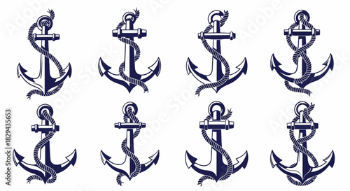 Anchor nautical symbols with transparent background