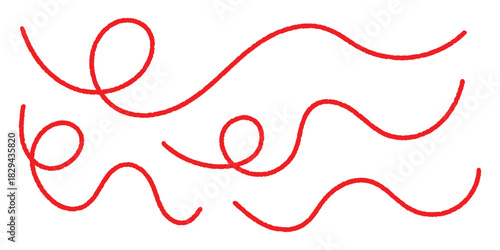 Wavy Red Thread Illustration