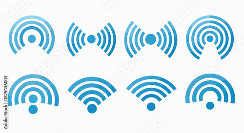 Signal strength icons set with transparent background