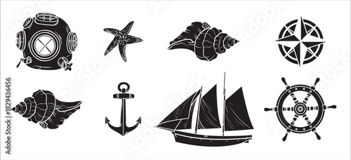 Classic Nautical Elements Vector Pack for Coastal and Marine Designs