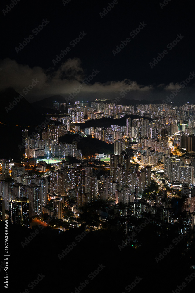 Obraz premium Hong Kong - Victoria Peak Night View.