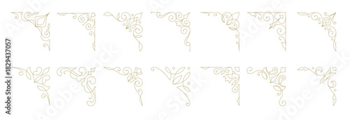 decorative vintage ornament frame corners vector design