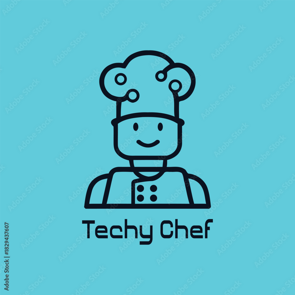 Obraz premium Techy Chef – Robot Style Chef Character