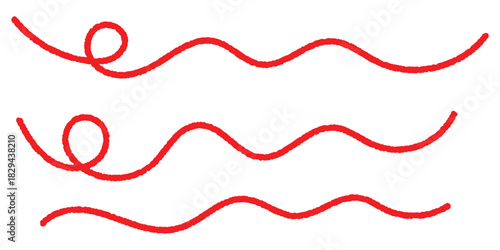 Red thread icon set