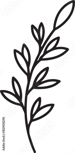 “Minimal Layered Botanical Stems Icon 