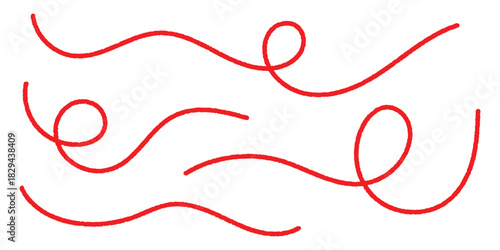 Red thread icon set