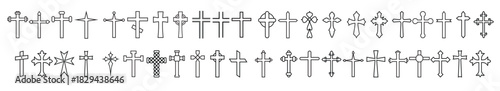 cross icon vector set religion illustration sign