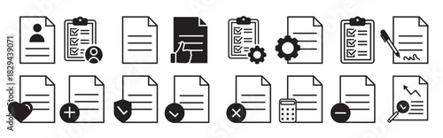 document vector icon set file illustration sign collection