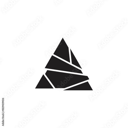 triangle black rock sliced cut brake logo vector