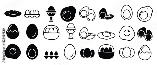  eggs icon vector set fried eggs illustration sign 