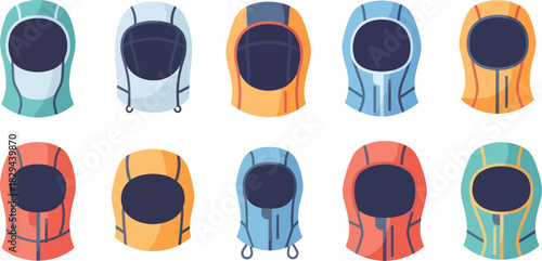 Colorful Winter Ski Helmets with Visors in Bright Shades for Snow Sports Enthusiasts