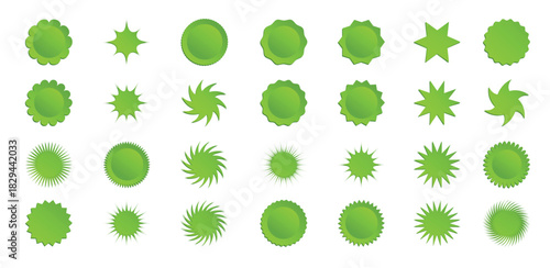 set of d star or sun shaped sale stickers promotional