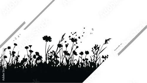 Delicate wildflowers bloom in a serene meadow, creating a peaceful natural scene.