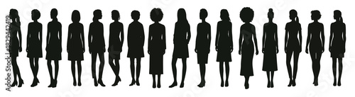 female silhouette collection standing poses 