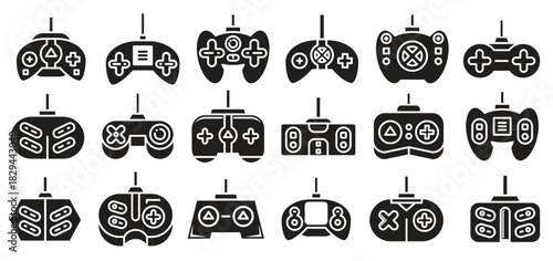  gamepad and game console icons set 