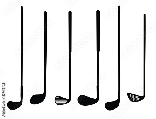 golf club icon vector set golf illustration sign