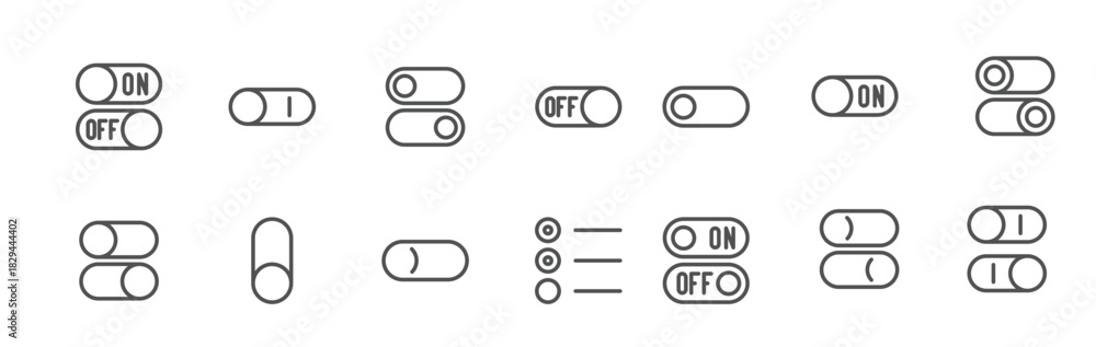 Foto set of ui elements related icons tabs switch button
