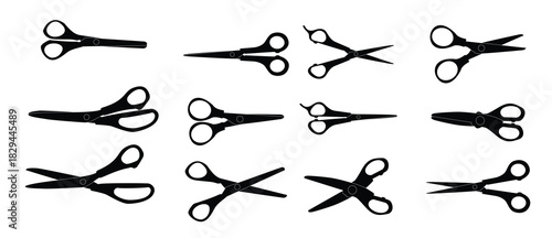 set of cutting scissors vector illustration