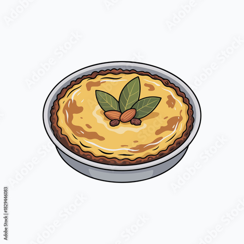 a French tart consisting of a pastry crust filled with a savory custard. 