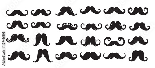  set of men s mustache graphics illustration