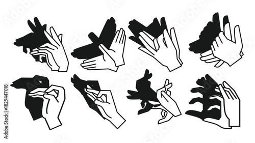 shadow hand puppet vector
