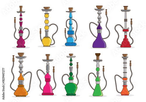 set of nargile vector