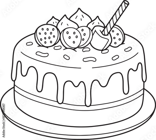 Delicious Drip Cake with Chocolate Decorations - Black and White