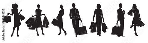 shopping girl silhouette