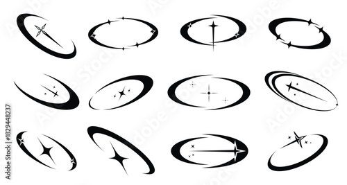 Y2K graphic abstract shape elements vector illustration futuristic style