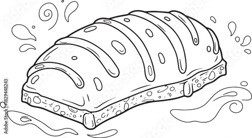 Delightful Dessert Drizzle: An Artistic Outline of a Sweet Choco