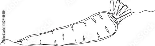 Minimalist Burdock Root Continuous Line Drawing for Botanical Il