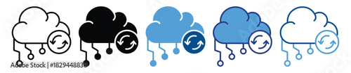 Cloud Sync icon set multiple style collection